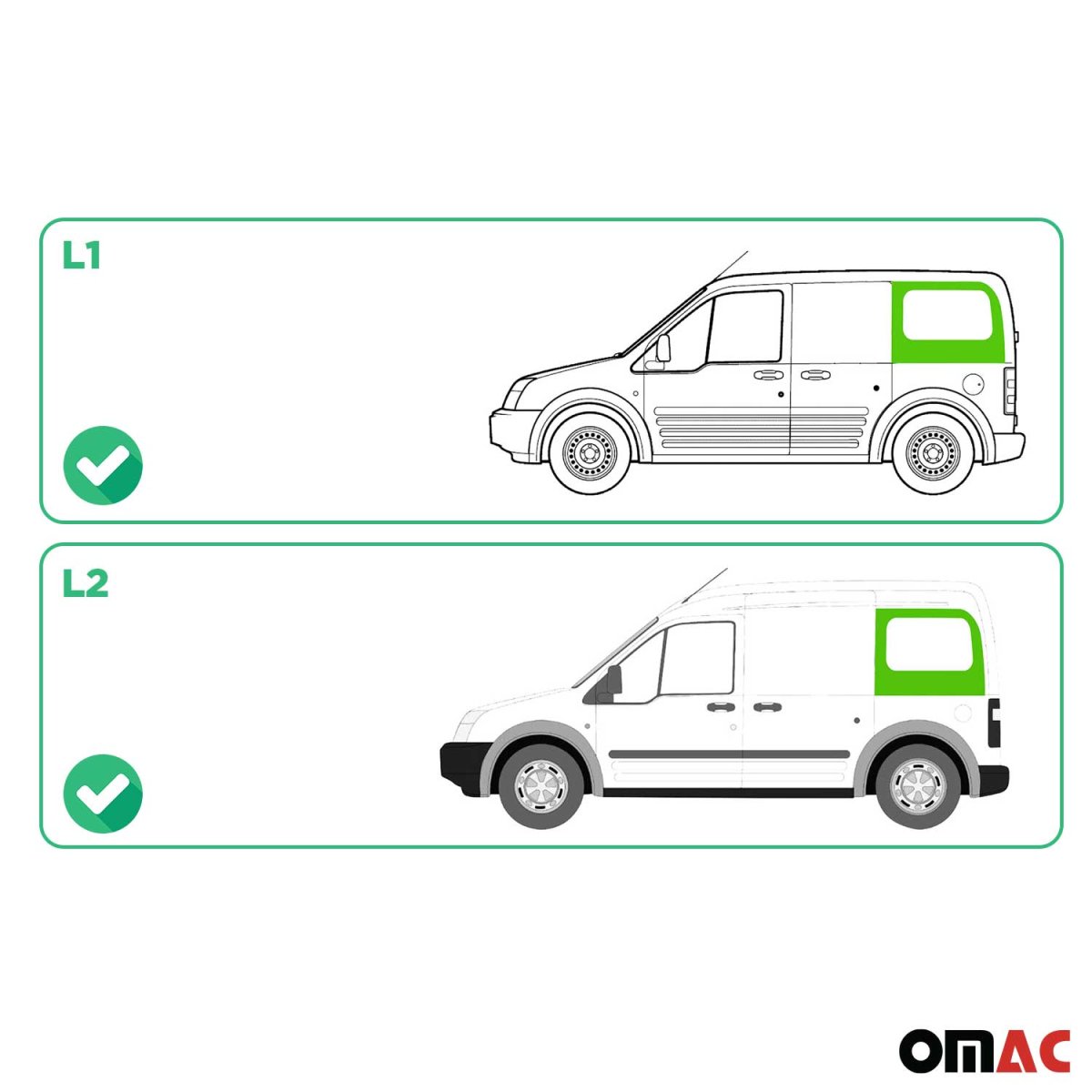 Ford Transit Connect Rear Side Fixed Glass - Left - Omac - Galaxy (Sliding Door) - '10-'13